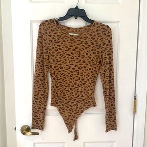 Abercrombie & Fitch long sleeved cheetah print body suit